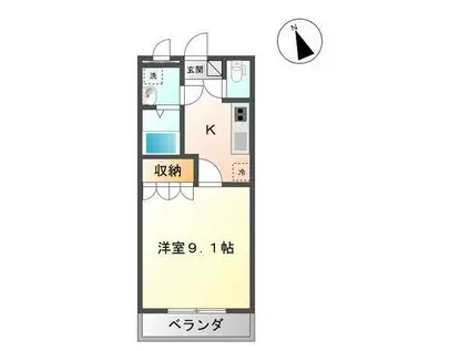 サンフィット フジマン(1K/2階)の間取り写真
