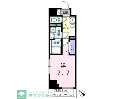 ヴェルテス・サウスコート10(1K/7階)の間取り写真