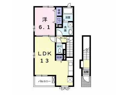 愛知環状鉄道 新豊田駅 徒歩40分 2階建 築14年(1LDK/2階)の間取り写真