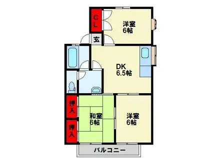 セントハウス(3DK/2階)の間取り写真