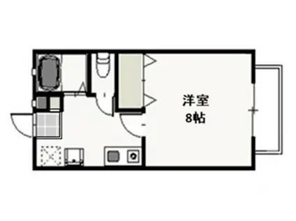 ライフベルクB(1K/2階)の間取り写真