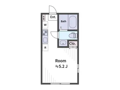 ケーエー ノース ハーバー(ワンルーム/1階)の間取り写真