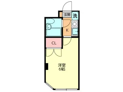 ラ・メゾンモネ(1K/1階)の間取り写真