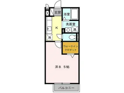 シャトルゆう(1K/2階)の間取り写真