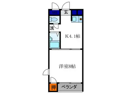 WAVES(1K/2階)の間取り写真
