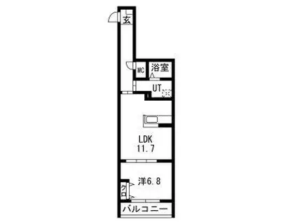 グランテラス今池(1LDK/3階)の間取り写真