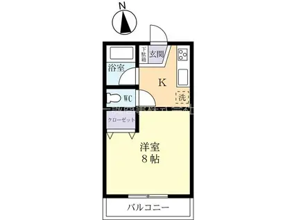 ニュー・シラカバ B棟(1K/1階)の間取り写真