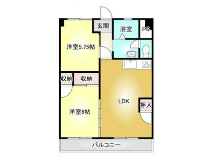 アーバンコート泉宮(2LDK/2階)の間取り写真