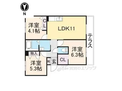 メゾン・ド・エムズ2(3LDK/2階)の間取り写真