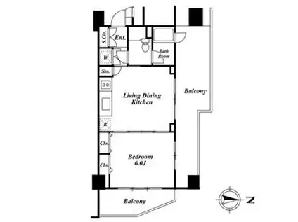 KDXレジデンス品川シーサイドケーディーエックスレジデンスシナガワシ(1LDK/7階)の間取り写真