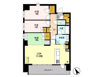 パークホームズ松戸駅前レジデンス(3LDK/13階)の間取り写真