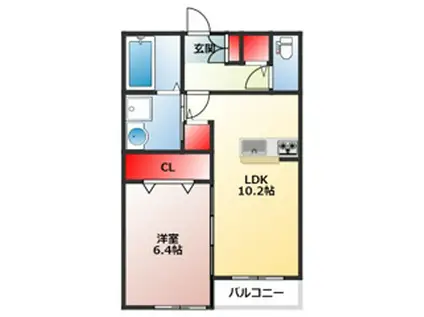 オーガスタ103(1LDK/1階)の間取り写真