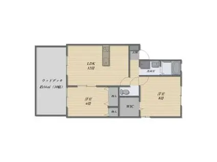 グランシャリオC(2LDK/1階)の間取り写真