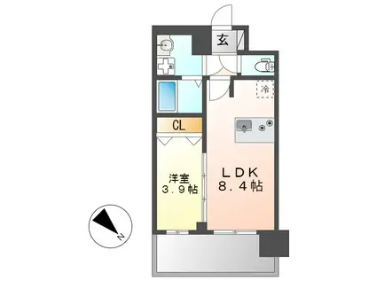 MAXIV新栄(1LDK/14階)の間取り写真