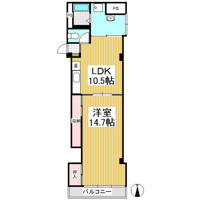 SAIN・K(1LDK/3階)の間取り写真