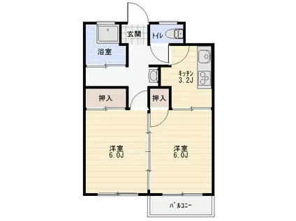 エスポワール(2K/1階)の間取り写真