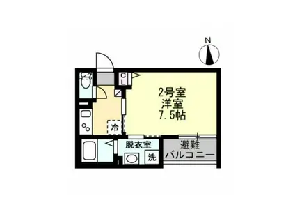 ベイルーム厚木幸町(1K/1階)の間取り写真