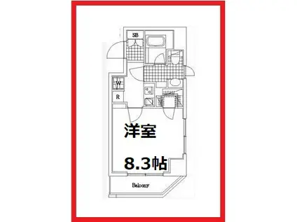 プレールドゥーク押上タワーシティ(1K/7階)の間取り写真