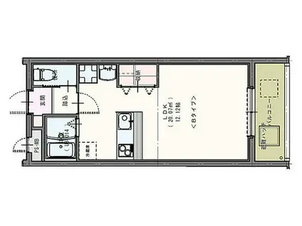 グラン・フェリシア(1K/3階)の間取り写真