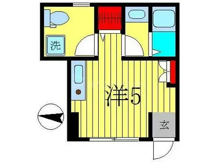 MITIA TERRACE 三郷(ワンルーム/1階)の間取り写真