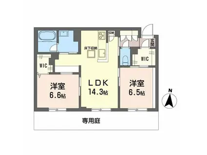 レーベンエイトII(2LDK/1階)の間取り写真
