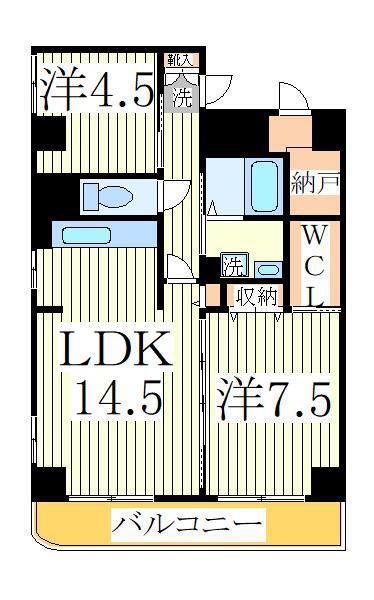 アルカンシェル(2LDK/5階)の間取り写真