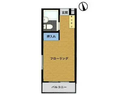 富士マンション(ワンルーム/3階)の間取り写真