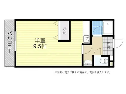 パルテール花高松(1K/3階)の間取り写真