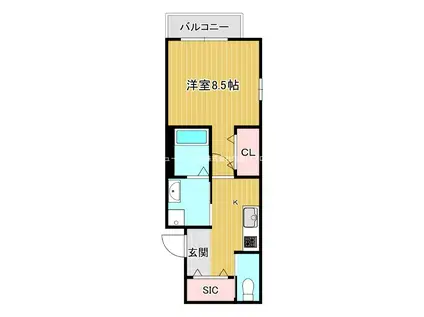 ケーティアイレジデンス寝屋川3(1K/3階)の間取り写真