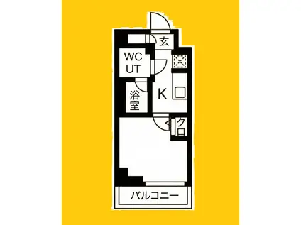 クラリッサ横浜ロッソ(1K/2階)の間取り写真