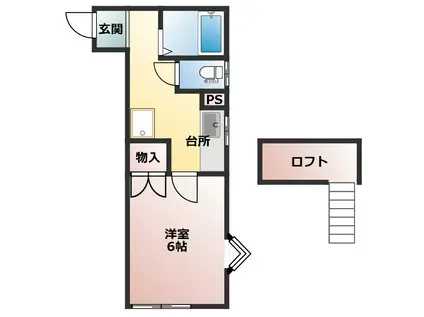 コーポリープ(1K/1階)の間取り写真