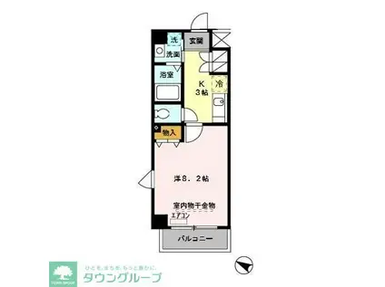 ウィスタリア(1K/4階)の間取り写真