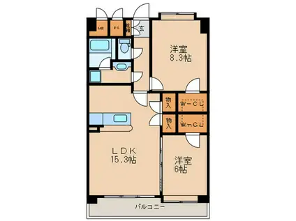 アム・シューレ(2LDK/2階)の間取り写真