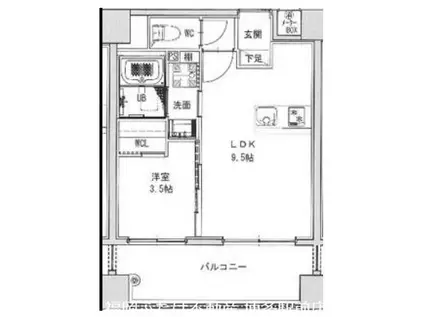 ZIP KENCHOMAE(1LDK/5階)の間取り写真