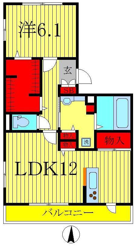 パーク根郷(1LDK/3階)の間取り写真