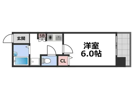 グリーンプラザ城東(1K/4階)の間取り写真