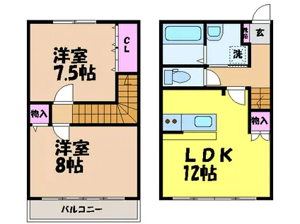 エントピアつばさ(2LDK/1階)の間取り写真