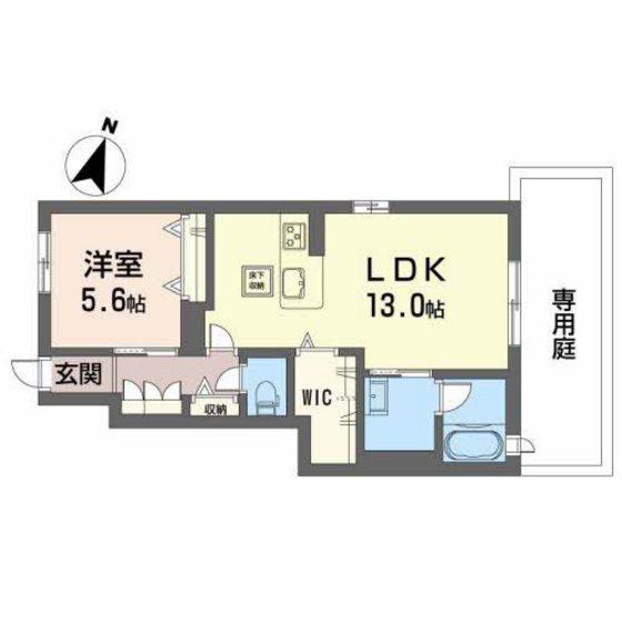 シャインコート(1LDK/1階)の間取り写真