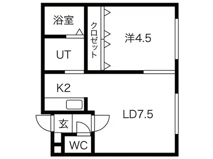 アイルV.I.P(1LDK/2階)の間取り写真