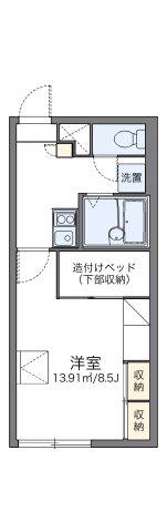 レオパレスコアハイツ(1K/1階)の間取り写真