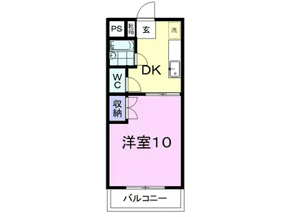 ソレーユ富士(1DK/3階)の間取り写真