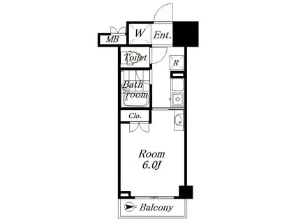 プレール桜台(1K/5階)の間取り写真