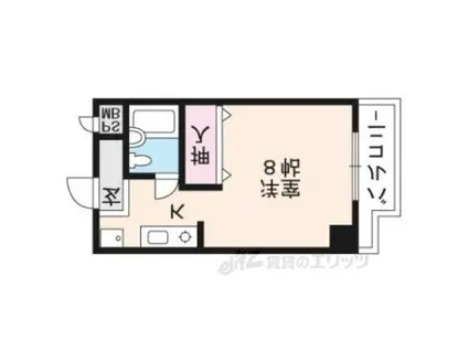 グランパレ(1K/5階)の間取り写真