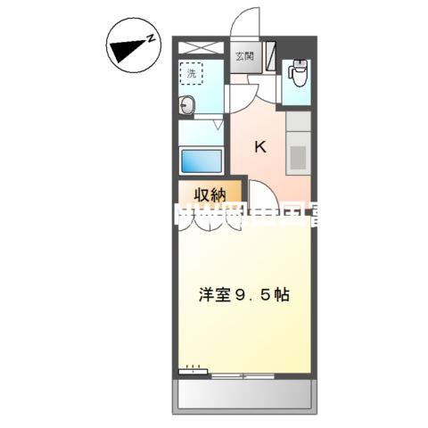 メゾンドシュガー(1K/2階)の間取り写真