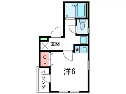 フルール西岡本(ワンルーム/2階)の間取り写真