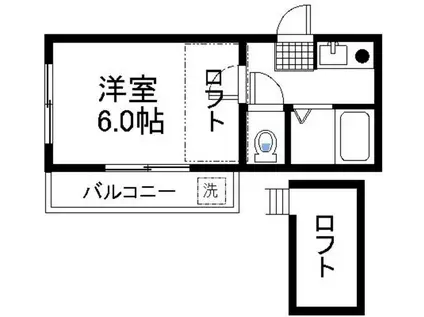 GUハイム七隈(1K/2階)の間取り写真