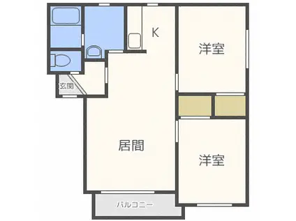 メゾンヴァイオレット(2LDK/3階)の間取り写真