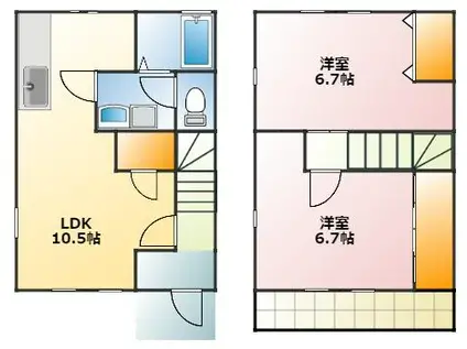 アクアマリン(2LDK/1階)の間取り写真