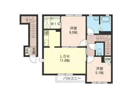 ヴィラ3(2LDK/2階)の間取り写真