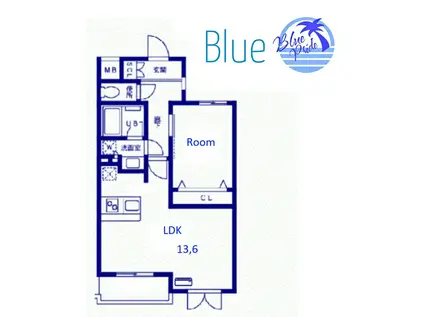 ヴィル ドミール(1LDK/2階)の間取り写真